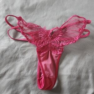 Charlotte Russe RARE Y2K Pink Butterfly Thong Panty XS